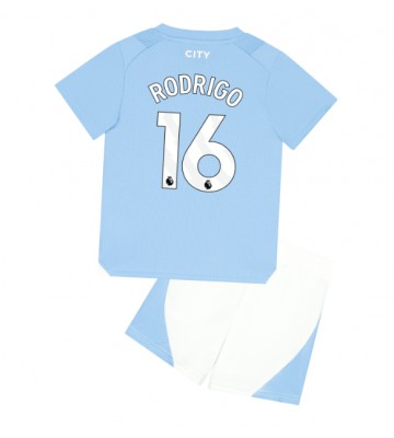 Manchester City Rodri Hernandez #16 Hemmaställ Barn 2023-24 Kortärmad (+ Korta byxor)